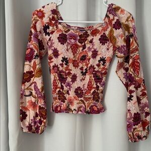 5/$25 Old Navy Floral Blouse - Red and Purple
